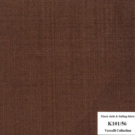 K101/56 Vercelli CXM - Vải Suit 95% Wool - Nâu Trơn